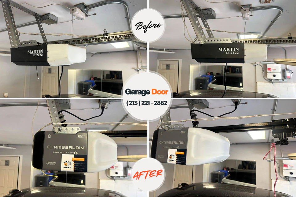 Before and after: garage door repair Hines, OR